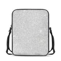 Bright Silver (NOT Real) Glitter Print Rectangular Crossbody Bag