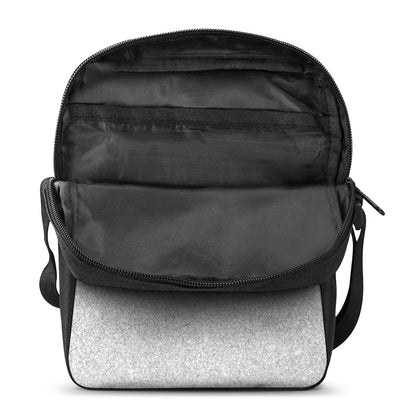 Bright Silver (NOT Real) Glitter Print Rectangular Crossbody Bag