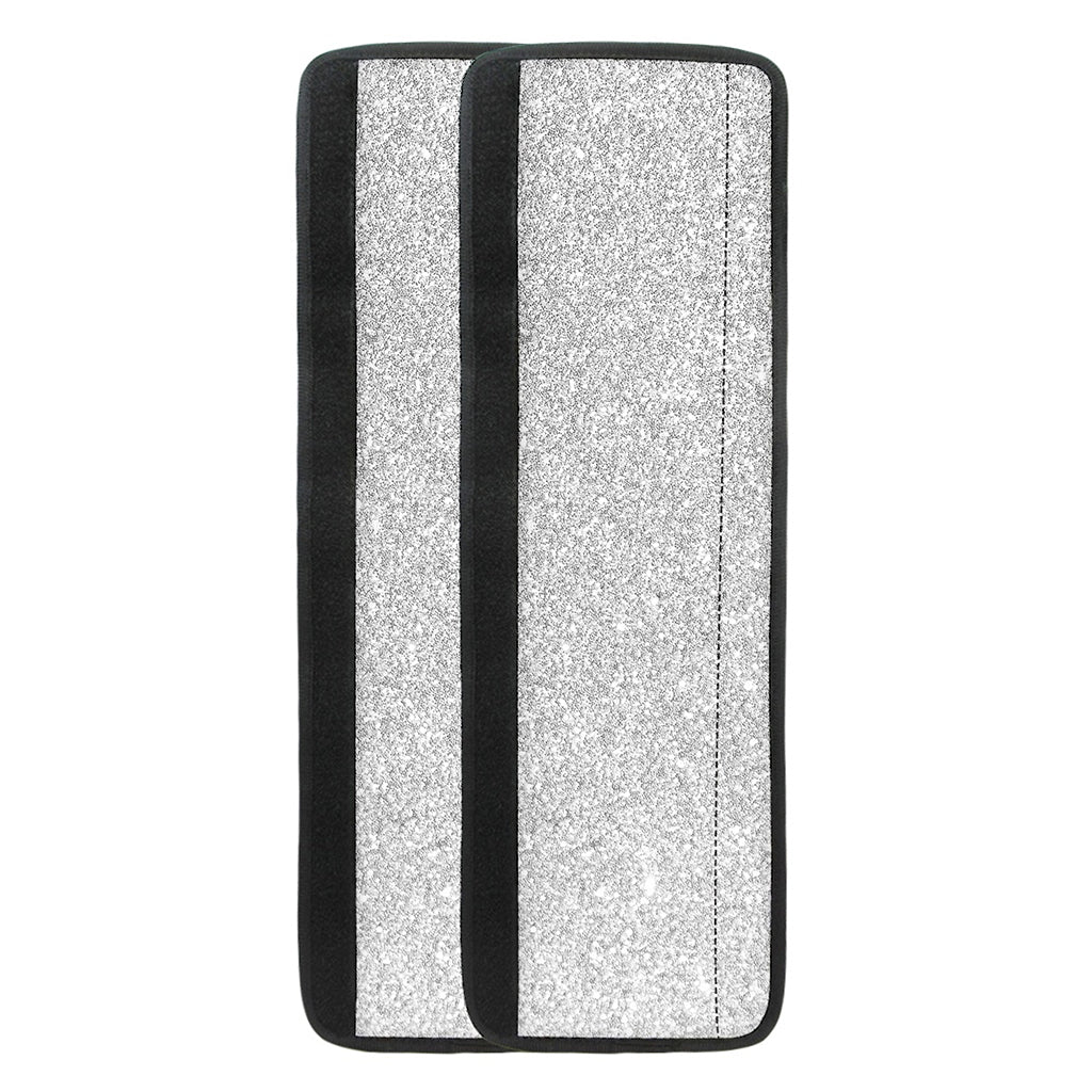 Bright Silver (NOT Real) Glitter Print Refrigerator Handle Covers