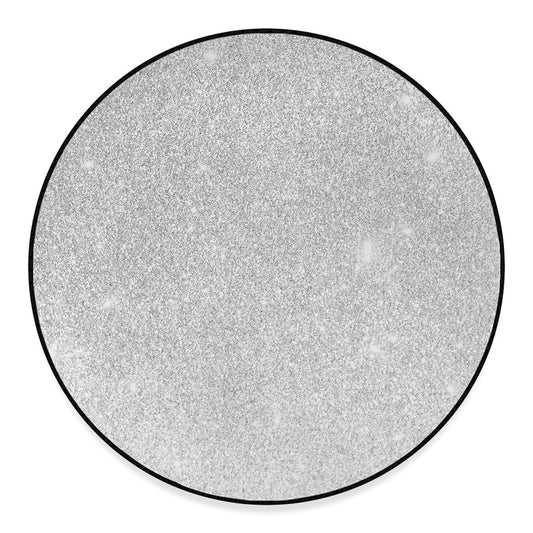 Bright Silver (NOT Real) Glitter Print Round Floor Mat