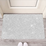 Bright Silver (NOT Real) Glitter Print Rubber Doormat