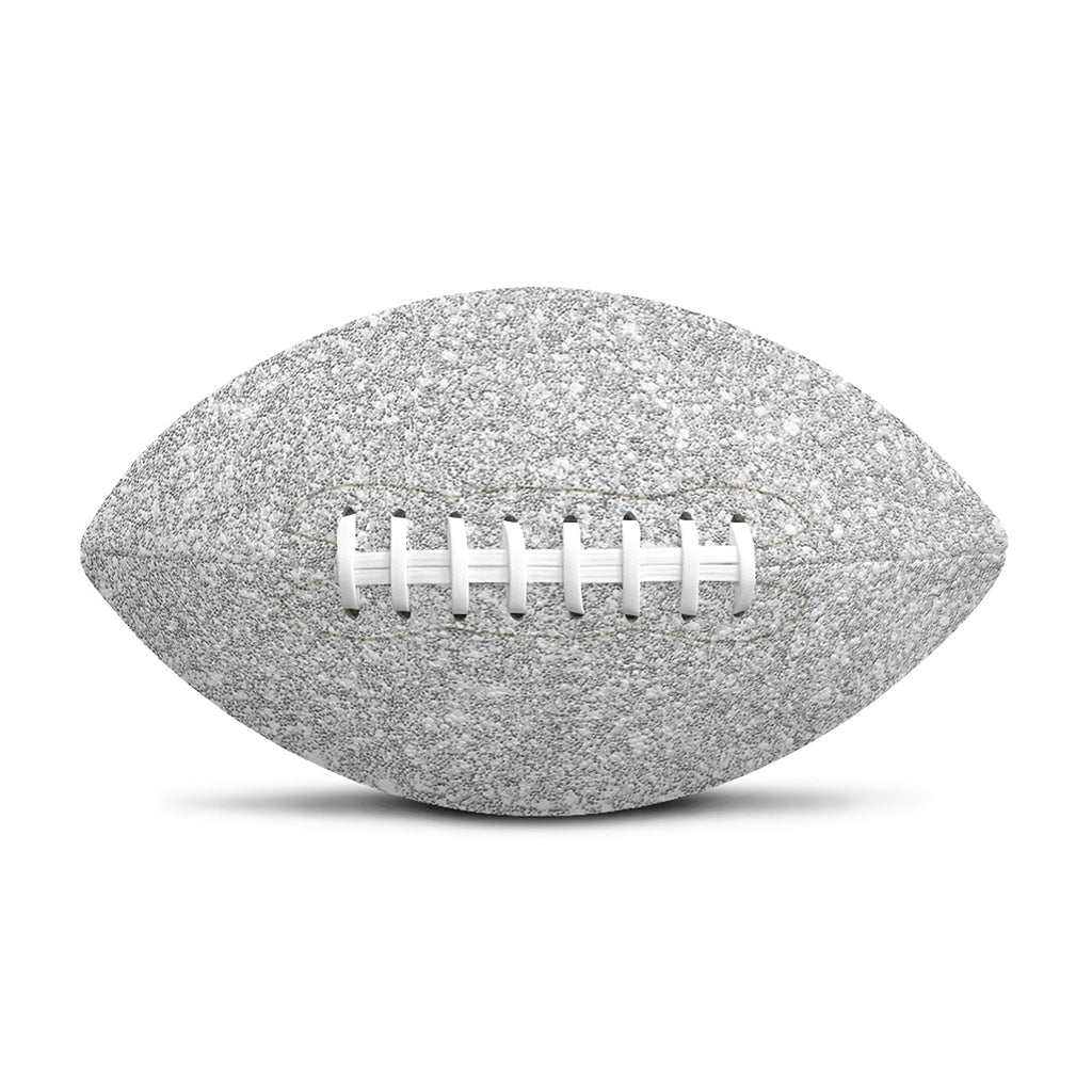 Bright Silver (NOT Real) Glitter Print Rugby Ball