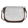 Bright Silver (NOT Real) Glitter Print Saddle Bag