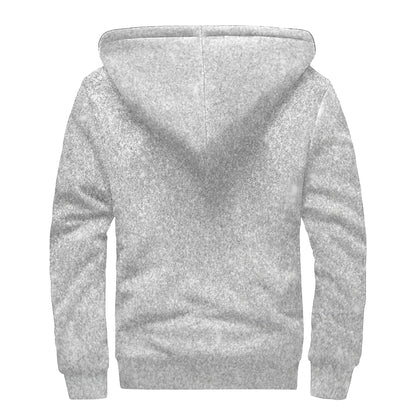 Bright Silver (NOT Real) Glitter Print Sherpa Lined Zip Up Hoodie