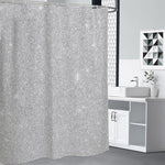 Bright Silver (NOT Real) Glitter Print Shower Curtain