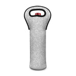 Bright Silver (NOT Real) Glitter Print Single Neoprene Wine Tote