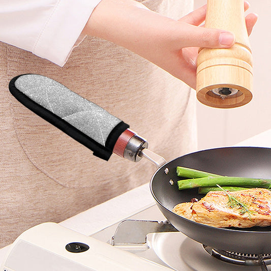 Bright Silver (NOT Real) Glitter Print Skillet Handle Cover