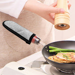 Bright Silver (NOT Real) Glitter Print Skillet Handle Cover
