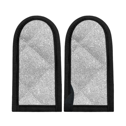 Bright Silver (NOT Real) Glitter Print Skillet Handle Cover