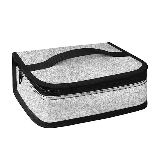 Bright Silver (NOT Real) Glitter Print Small Lunch Bag