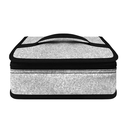 Bright Silver (NOT Real) Glitter Print Small Lunch Bag