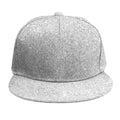 Bright Silver (NOT Real) Glitter Print Snapback Cap