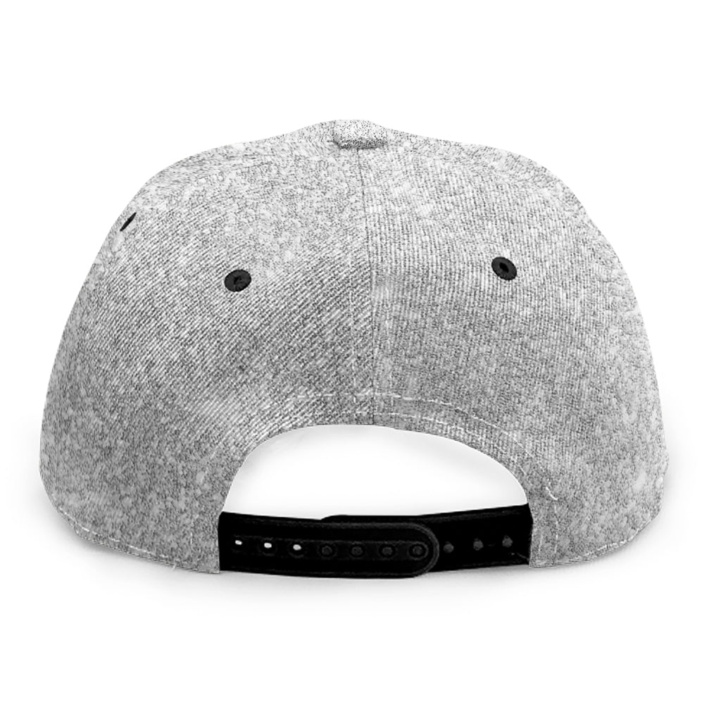 Bright Silver (NOT Real) Glitter Print Snapback Cap