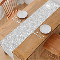 Bright Silver (NOT Real) Glitter Print Table Runner