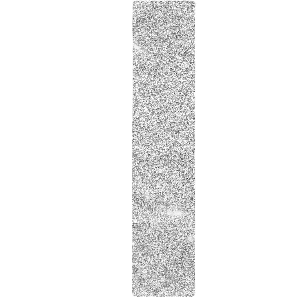 Bright Silver (NOT Real) Glitter Print Table Runner