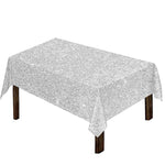 Bright Silver (NOT Real) Glitter Print Tablecloth