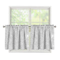 Bright Silver (NOT Real) Glitter Print Tier Curtains