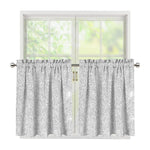 Bright Silver (NOT Real) Glitter Print Tier Curtains