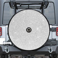 Bright Silver (NOT Real) Glitter Print Tire Cover With Camera Hole
