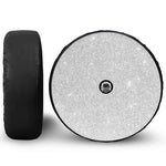Bright Silver (NOT Real) Glitter Print Tire Cover With Camera Hole