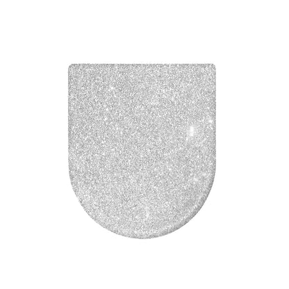 Bright Silver (NOT Real) Glitter Print Toilet Lid Cover