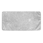 Bright Silver (NOT Real) Glitter Print Towel