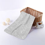 Bright Silver (NOT Real) Glitter Print Towel