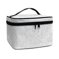 Bright Silver (NOT Real) Glitter Print Travel Makeup Bag