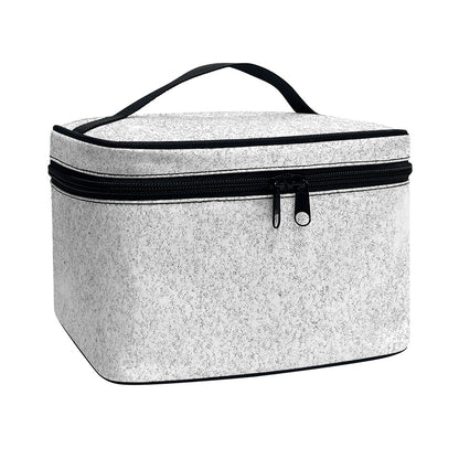 Bright Silver (NOT Real) Glitter Print Travel Makeup Bag