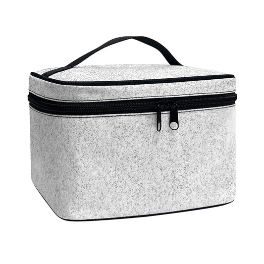 Bright Silver (NOT Real) Glitter Print Travel Makeup Bag