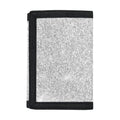 Bright Silver (NOT Real) Glitter Print Trifold Wallet