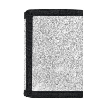Bright Silver (NOT Real) Glitter Print Trifold Wallet