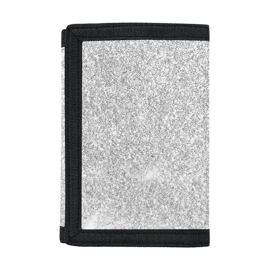 Bright Silver (NOT Real) Glitter Print Trifold Wallet