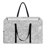 Bright Silver (NOT Real) Glitter Print Utility Tote Bag