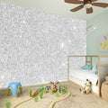 Bright Silver (NOT Real) Glitter Print Wall Sticker