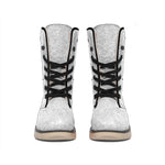 Bright Silver (NOT Real) Glitter Print Winter Boots