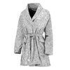 Bright Silver (NOT Real) Glitter Print Women's Bathrobe