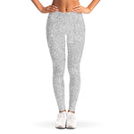 Bright Silver (NOT Real) Glitter Print Women's Leggings
