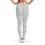 Bright Silver (NOT Real) Glitter Print Women's Leggings