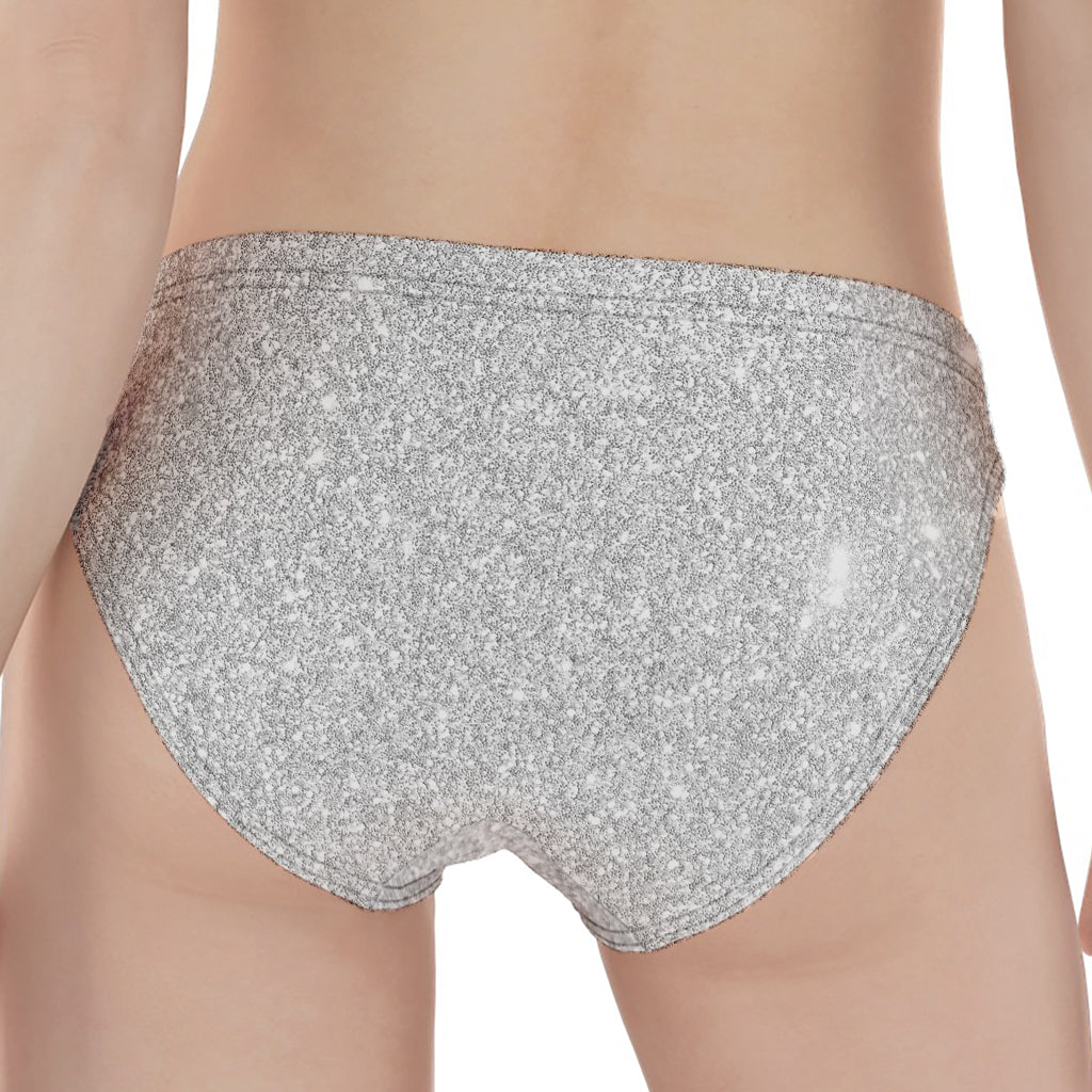 Bright Silver (NOT Real) Glitter Print Women's Panties