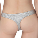 Bright Silver (NOT Real) Glitter Print Women's Thong