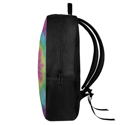 Bright Spiral Tie Dye Print 17 Inch Backpack