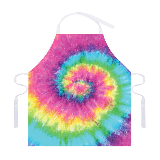 Bright Spiral Tie Dye Print Adjustable Apron