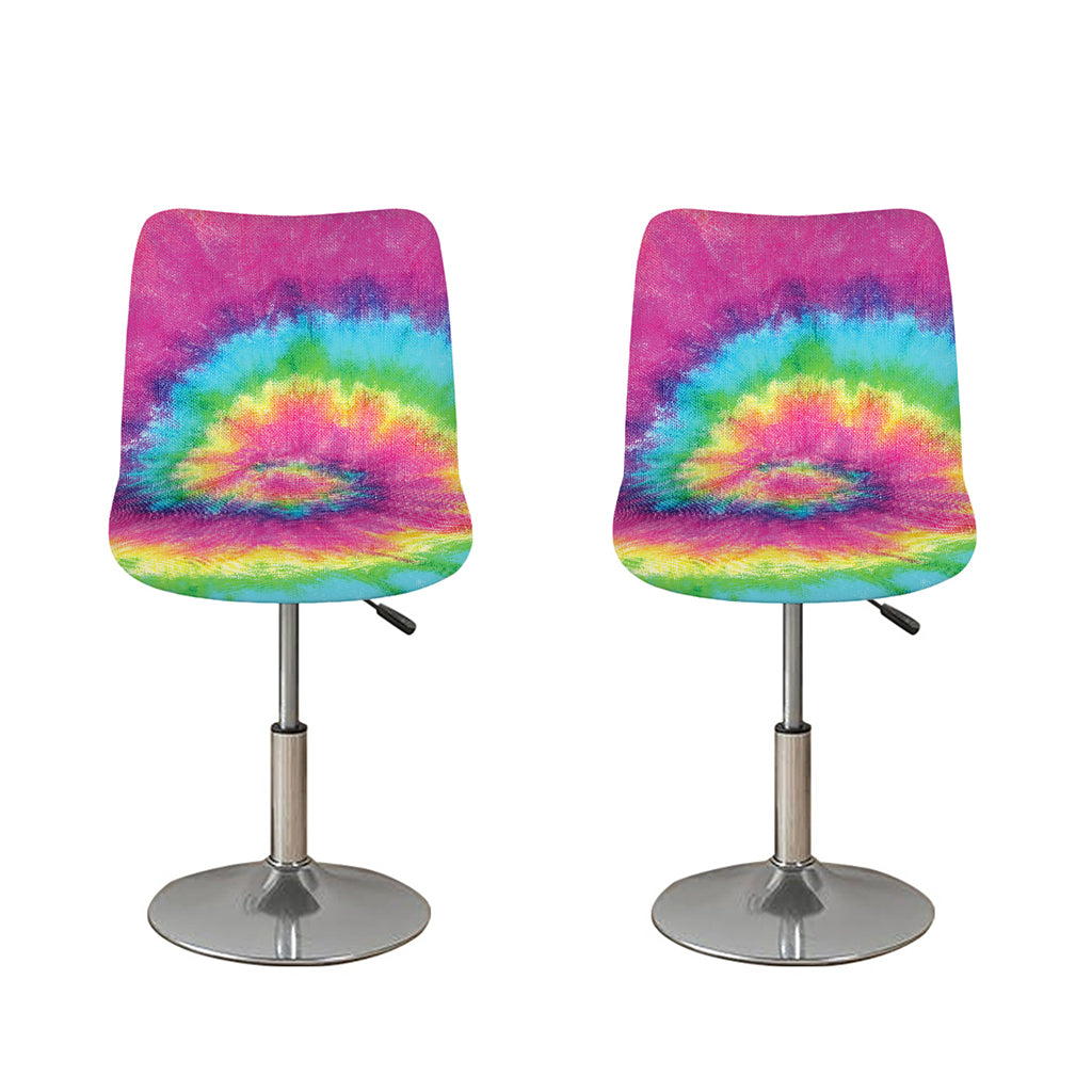 Bright Spiral Tie Dye Print Bar Stool Covers