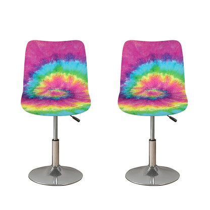 Bright Spiral Tie Dye Print Bar Stool Covers