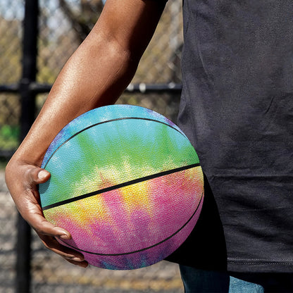 Bright Spiral Tie Dye Print Basketball