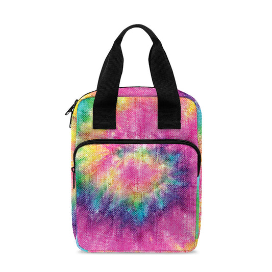 Bright Spiral Tie Dye Print Bible Tote Bag