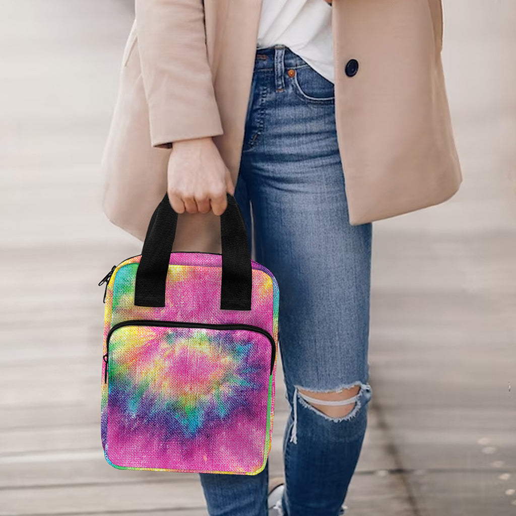 Bright Spiral Tie Dye Print Bible Tote Bag