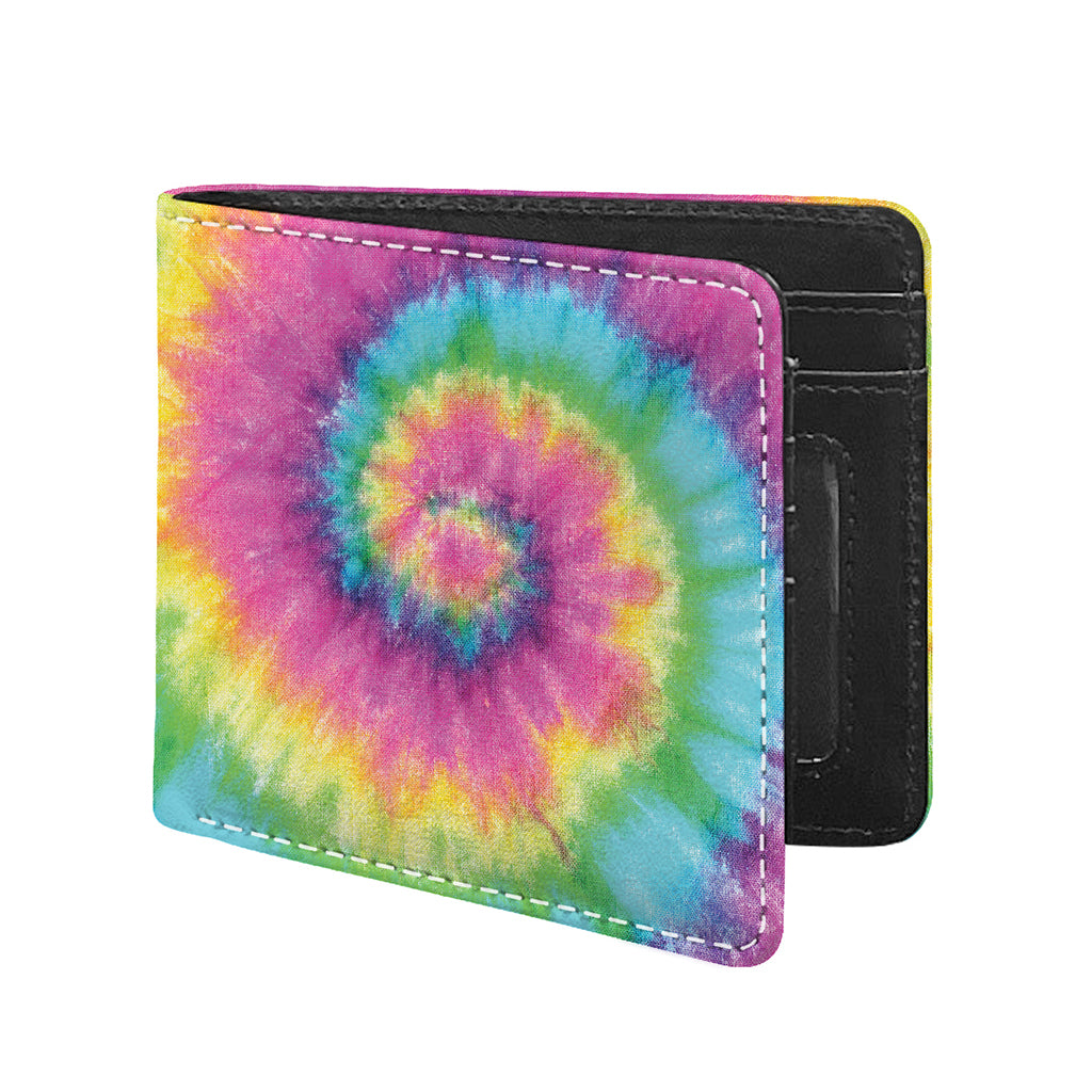 Bright Spiral Tie Dye Print Bifold Wallet