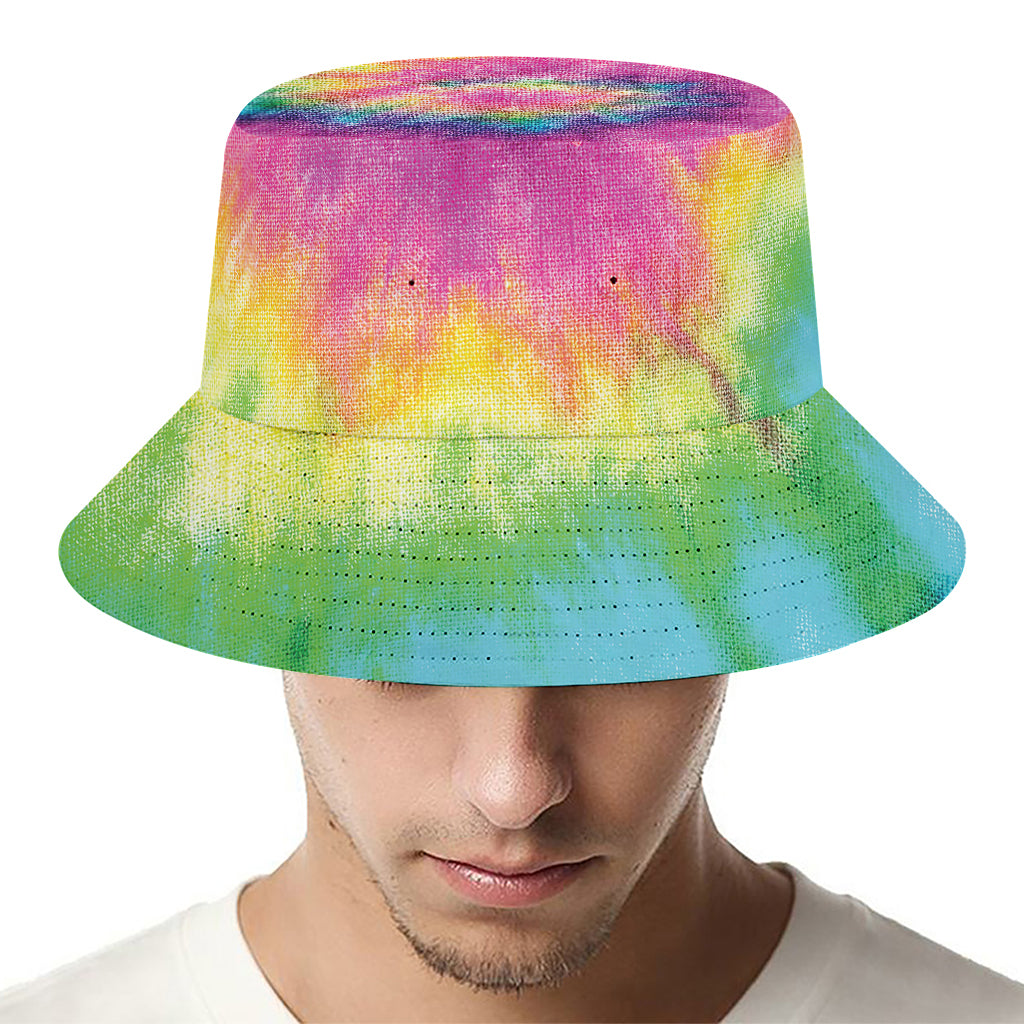 Bright Spiral Tie Dye Print Bucket Hat